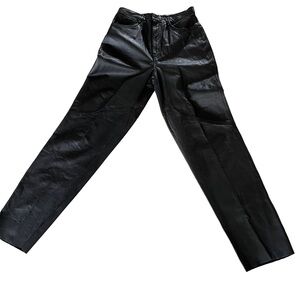 Vintage Winlit Black Leather High‑Waist Pants